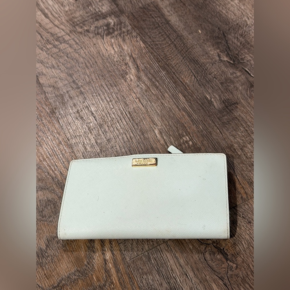 Kate Spade Light Cream Wallet with Gold Accent